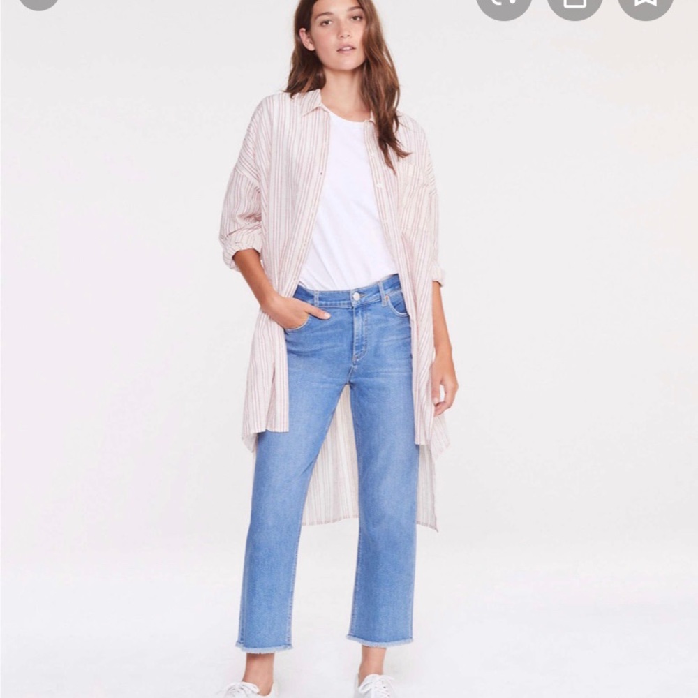 Lou & grey striped long tunic shirt button down